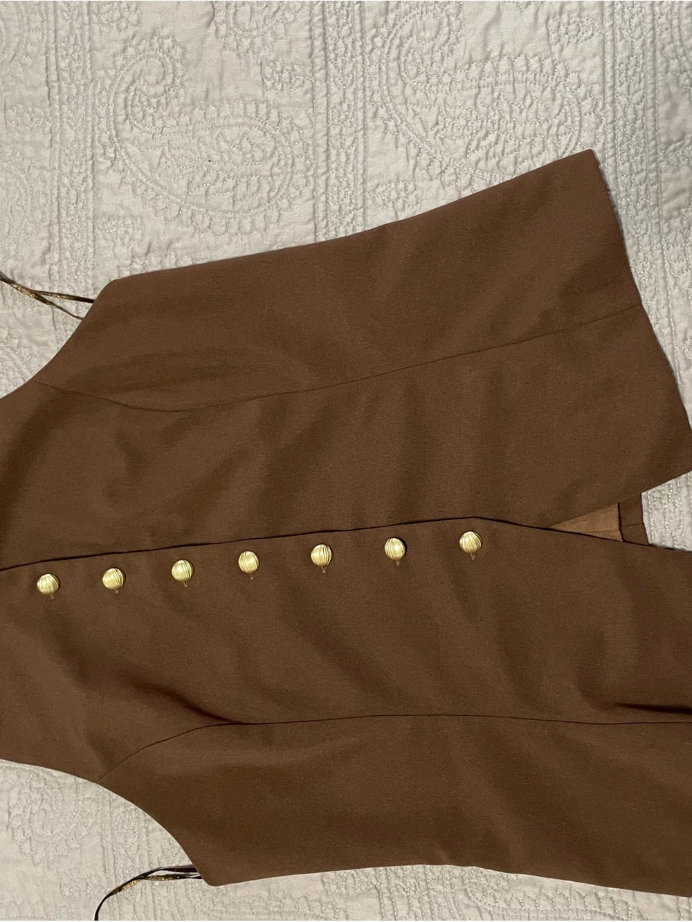 Sweet Rain Brown Button-Front Women’s Top with Gold Buttons